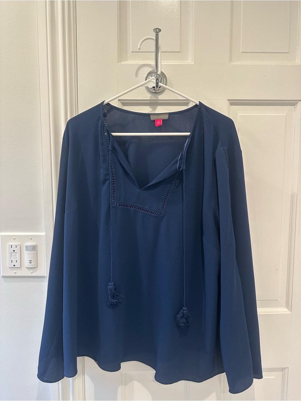 Vince Camuto Tie-Front Peasant Blouse